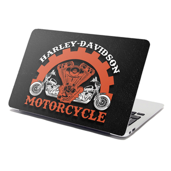 Samolepka na notebook Harley-Davidson motor Černé pozadí: 38x26 cm