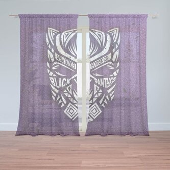 Záclony BLACK PANTHER wakanda forever Bílý: 2ks 150x250cm Záclony BLACK PANTHER wakanda forever Bílý: 2ks 150x250cm