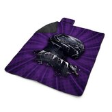 Plážová deka BLACK PANTHER z profilu Fialový: 200x140 cm