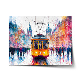 Plakát Žlutá tramvaj Paint: 60x40 cm