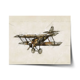 Plakát Historický dvouplošník Vintage: 60x40 cm