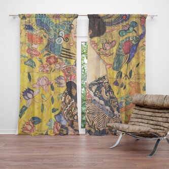 Závěs Dáma s vějířem - Gustav Klimt: 2ks 140x250cm Závěs Dáma s vějířem - Gustav Klimt: 2ks 140x250cm