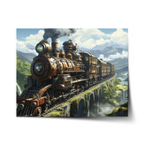 Plakát Parní lokomotiva na viaduktu: 60x40 cm