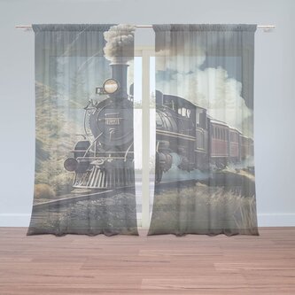 Záclony Parní lokomotiva v horách: 2ks 150x250cm Záclony Parní lokomotiva v horách: 2ks 150x250cm