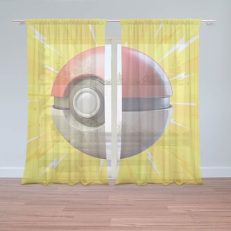 Záclony Pokemon ball Exploze: 2ks 150x250cm Záclony Pokemon ball Exploze: 2ks 150x250cm