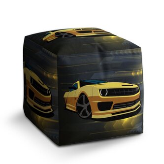 Taburet Cube Chevrolet Camaro Pruhy: 40x40x40 cm