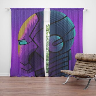 Závěs Iron Man Helma na fialové: 2ks 140x250cm Závěs Iron Man Helma na fialové: 2ks 140x250cm