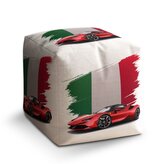 Taburet Cube Ferrari Italská vlajka: 40x40x40 cm