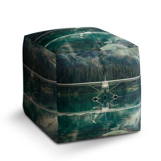 Taburet Cube Hydroplán na horském jezeře: 40x40x40 cm