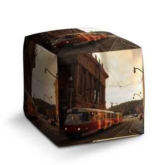 Taburet Cube Tramvaj v historickém městě: 40x40x40 cm