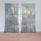 Záclony Parní lokomotiva v zasněženém městě: 2ks 150x250cm