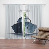 Závěs Válečná loď na klidném moři: 2ks 140x250cm