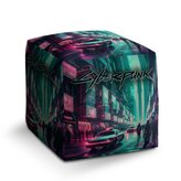 Taburet Cube Cyberpunk 2077 Město: 40x40x40 cm