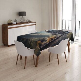 Ubrus Parní lokomotiva v horách: 145x240 cm Ubrus Parní lokomotiva v horách: 145x240 cm