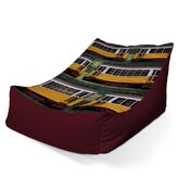 Dětský sedací vak Lounge Lisabonské historické tramvaje Zelený Pattern: 80 x 95 x 50 cm
