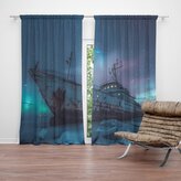 Závěs Vrak lodi při polární záři: 2ks 140x250cm