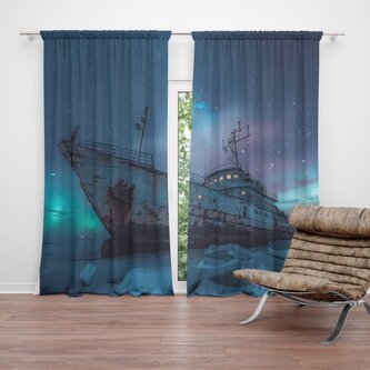Závěs Vrak lodi při polární záři: 2ks 140x250cm Závěs Vrak lodi při polární záři: 2ks 140x250cm