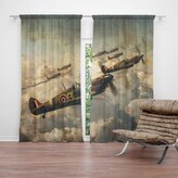 Závěs Stíhačky Spitfire v letecké bitvě: 2ks 140x250cm