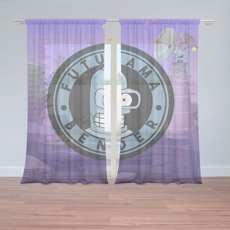 Záclony Futurama Bender Planeta s vysílači: 2ks 150x250cm