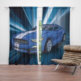 Závěs Mustang Modré pozadí: 2ks 140x250cm