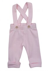 Žebrované rostoucí legíny se šlemi na knoflíky - sv. růžové, vel. 68/74; 68/74 (6-9m)