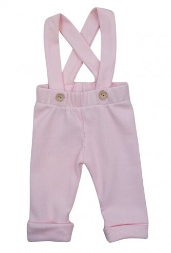 Žebrované rostoucí legíny se šlemi na knoflíky - sv. růžové, vel. 68/74; 68/74 (6-9m)