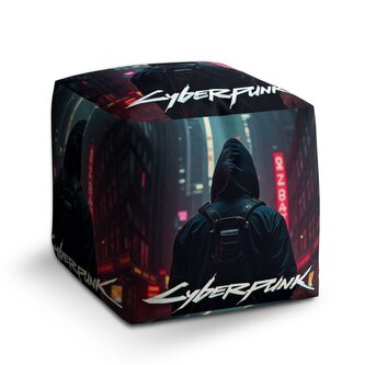 Taburet Cube Cyberpunk 2077 Pohled do města: 40x40x40 cm Taburet Cube Cyberpunk 2077 Pohled do města: 40x40x40 cm