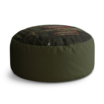 Taburet Circle Červený patrový autobus: 38x48 cm