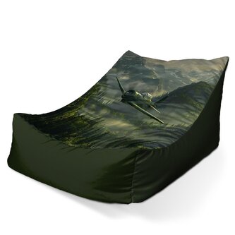 Sedací vak Lounge Bojové letadlo v horách: 120 x 100 x 80 cm