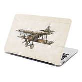 Samolepka na notebook Historický dvouplošník Vintage: 38x26 cm