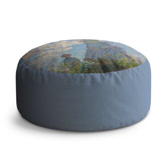 Taburet Circle Dáma se slunečníkem - Claude Monet: 38x48 cm