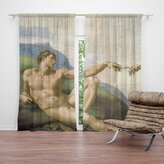 Závěs Stvoření Adama - Michelangelo Buonarroti: 2ks 140x250cm