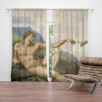 Závěs Stvoření Adama - Michelangelo Buonarroti: 2ks 140x250cm Závěs Stvoření Adama - Michelangelo Buonarroti: 2ks 140x250cm