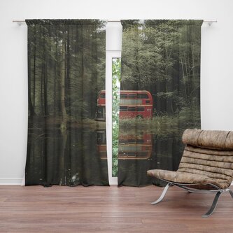 Závěs Červený patrový autobus: 2ks 140x250cm Závěs Červený patrový autobus: 2ks 140x250cm