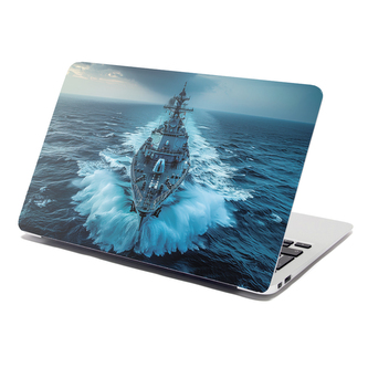 Samolepka na notebook Válečná loď prorážející oceán: 38x26 cm
