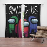 Závěs AMONG US Černý vesmír: 2ks 140x250cm