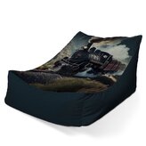 Dětský sedací vak Lounge Parní lokomotiva v horách: 80 x 95 x 50 cm