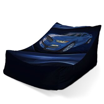 Dětský sedací vak Lounge Mustang Modré pozadí s pruhy: 80 x 95 x 50 cm