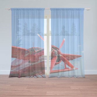 Záclony Červené letadlo: 2ks 150x250cm Záclony Červené letadlo: 2ks 150x250cm