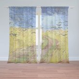 Záclony Pšeničné pole s vránami - Vincent van Gogh: 2ks 150x250cm