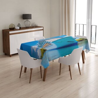 Ubrus Luxusní výletní loď v tropickém ráji: 145x240 cm Ubrus Luxusní výletní loď v tropickém ráji: 145x240 cm