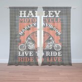 Záclony Harley-Davidson Live to ride, ride to live: 2ks 150x250cm