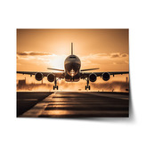 Plakát Letadlo přistávající při západu slunce: 60x40 cm