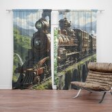 Závěs Parní lokomotiva na viaduktu: 2ks 140x250cm