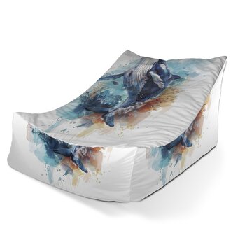 Dětský sedací vak Lounge Akvarelová velryba: 80 x 95 x 50 cm