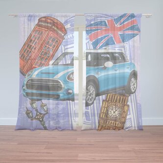 Záclony Mini sedan Londýn: 2ks 150x250cm Záclony Mini sedan Londýn: 2ks 150x250cm