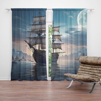 Závěs Plachetnice mezi skalami: 2ks 140x250cm Závěs Plachetnice mezi skalami: 2ks 140x250cm