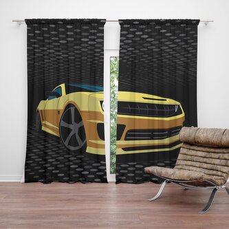 Závěs Chevrolet Camaro Puntíky: 2ks 140x250cm Závěs Chevrolet Camaro Puntíky: 2ks 140x250cm