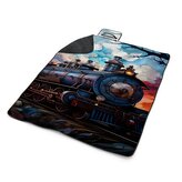 Plážová deka Parní lokomotiva v kouzelné krajině: 200x140 cm