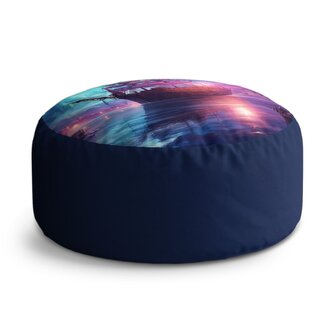 Taburet Circle Magická plachetnice pod měsícem: 38x48 cm